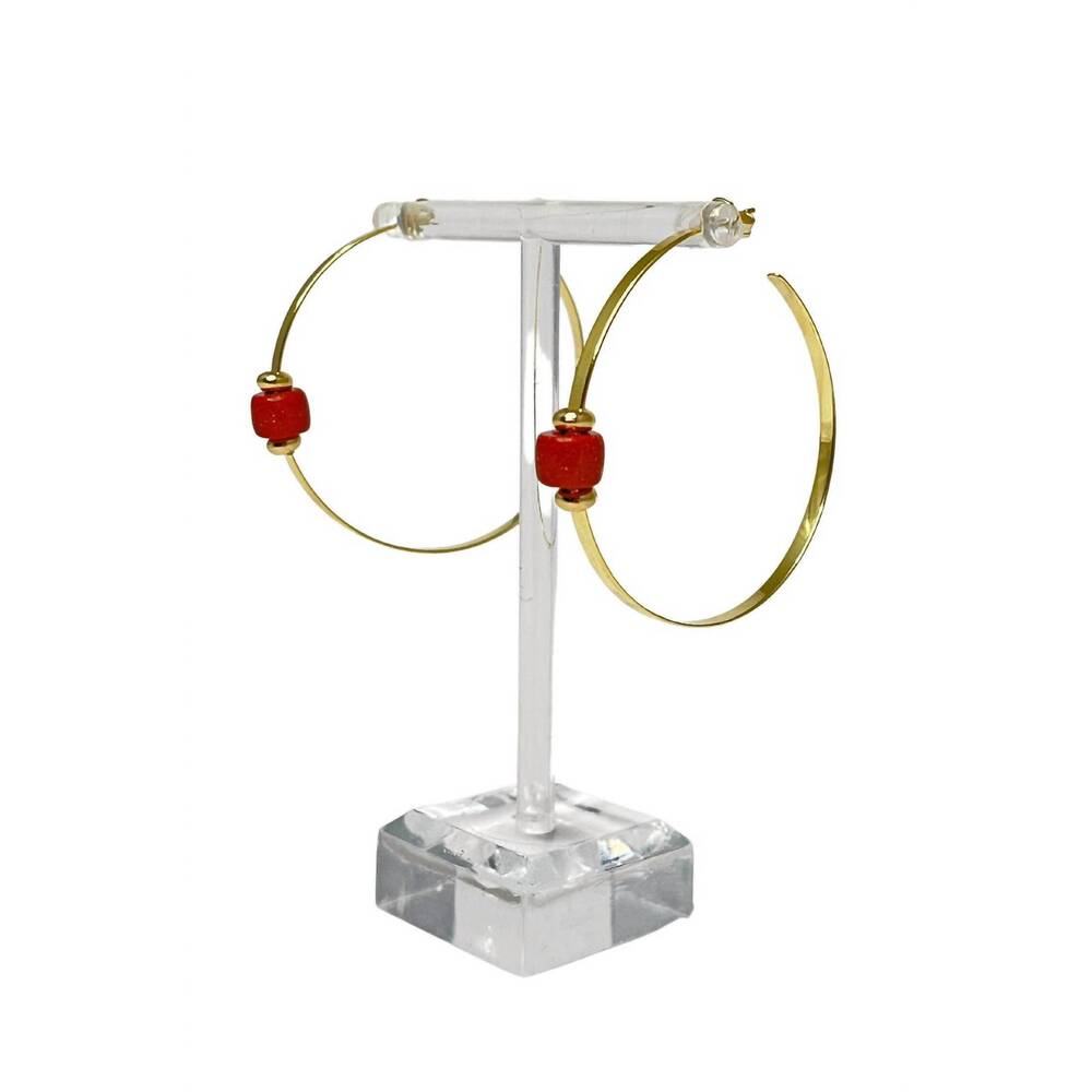 NEW LUCKY STAR JEWELS women's caroline gemstone hoop earrings in gold with golds